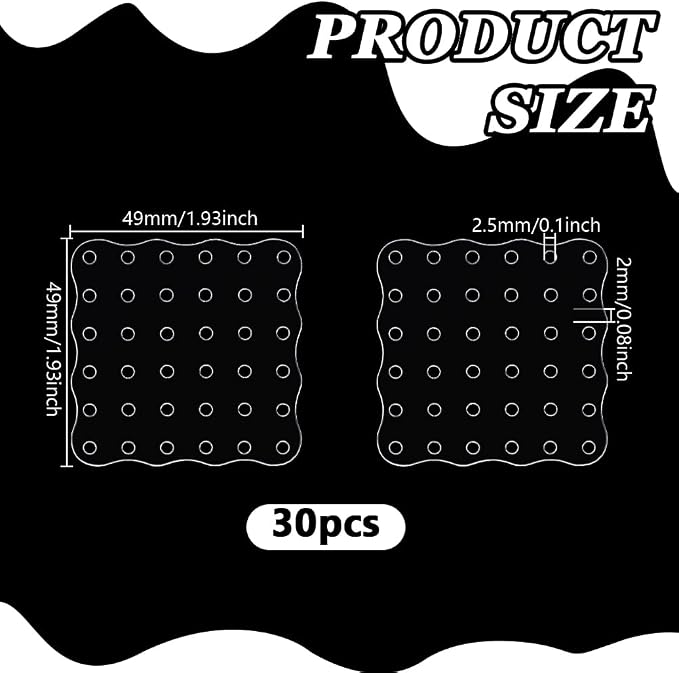 GOMAKERER 30 Pcs Clear Acrylic Earring Display Cards, 36 Holes Square Portable - Image 2