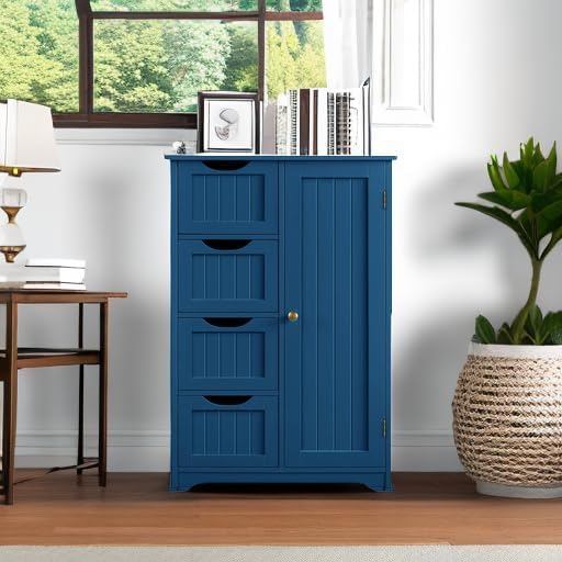 Yaheetech Wooden Bathroom Floor Cabinet, Side Storage Organizer Cabinet - Image 5