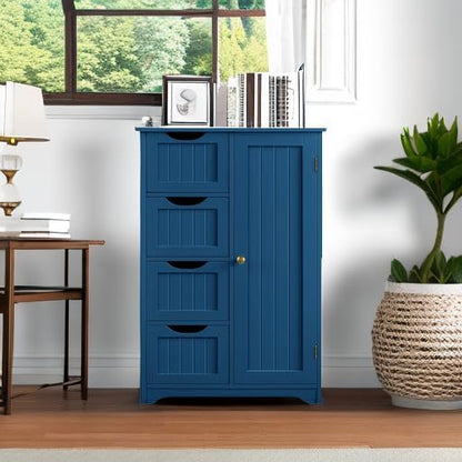 Yaheetech Wooden Bathroom Floor Cabinet, Side Storage Organizer Cabinet - Image 5