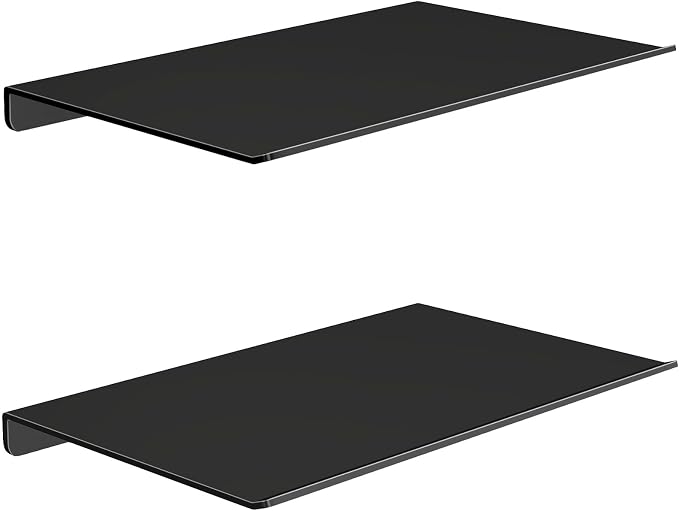 MKO 8" Small Floating Shelves for Wall, Metal Wall Mounted Shelf for Bathroom by MKO