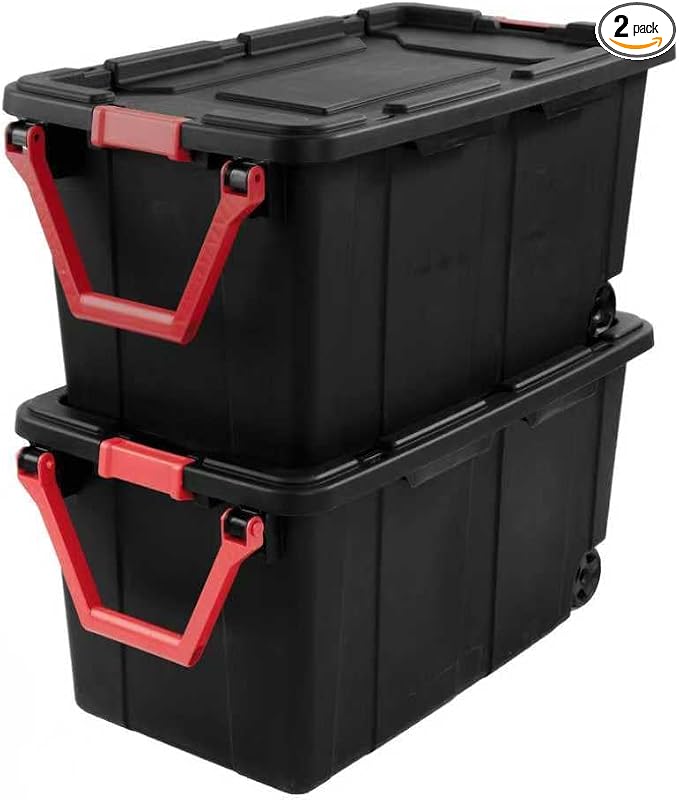 （2-Pack） 160QT Wheeled Storage Boxes by Unknown
