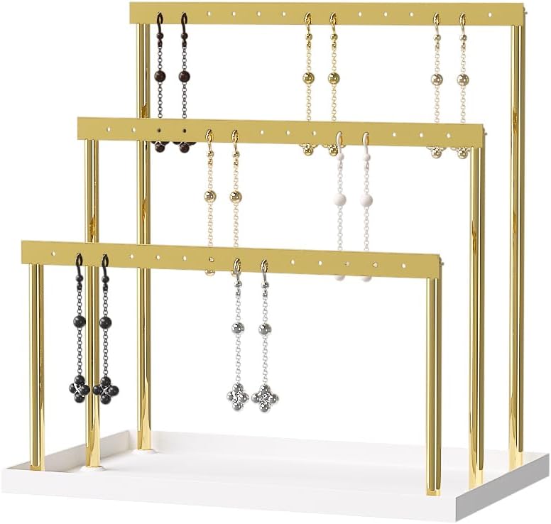 3-Tier Earring Organizer Holder Stand, Metal Jewelry Stand by FocusOnJewelryDisplay15yrs