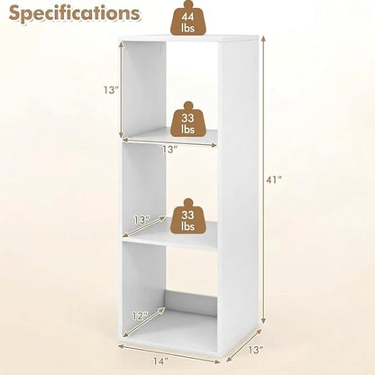 POWERSTONE 3 Cube Storage Organizer Set of 2, 3 Tier Cubby Bookshelf - Image 3