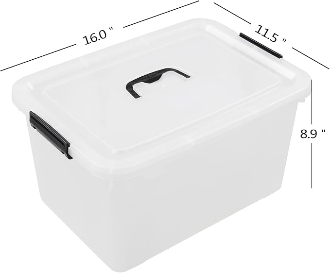 4-Pack 17.5 Quart Clear Storage Box, Plastic Storage Bins - Image 2