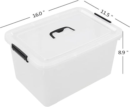 4-Pack 17.5 Quart Clear Storage Box, Plastic Storage Bins - Image 2