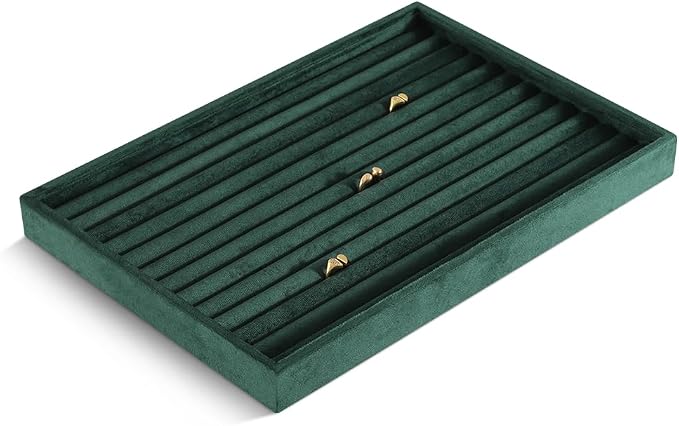 Velvet Ring Display Tray, Stackable Muilt Slot Rings Ear Stud Storage Tray - Image 4
