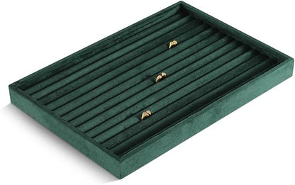 Velvet Ring Display Tray, Stackable Muilt Slot Rings Ear Stud Storage Tray - Image 4