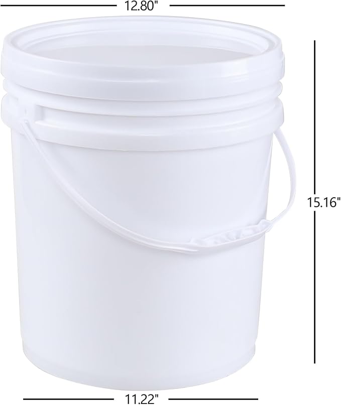 7 Gallon White Plastic Food Storage Bucket - Image 2
