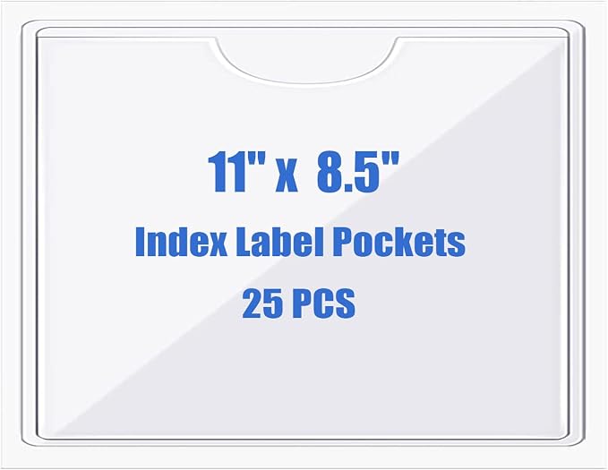Origin-Joy 25 PCS Self-Adhesive Index Label Pockets by Origin-Joy