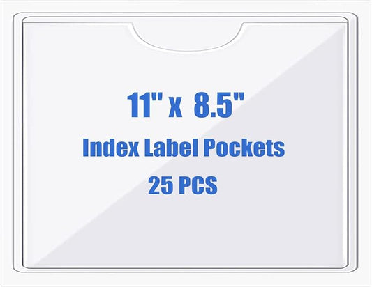 Origin-Joy 25 PCS Self-Adhesive Index Label Pockets by Origin-Joy