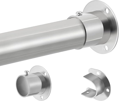 Silver Closet Rod, 17 to 63 Inch, 1.3 Inch Closet Rods by Tiemlet