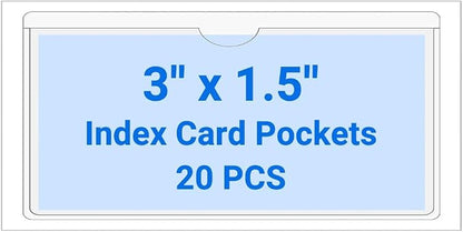 20 PCS Clear Self Adhesive Plastic Label Pockets, Top Loading Business & by Kvatr-X