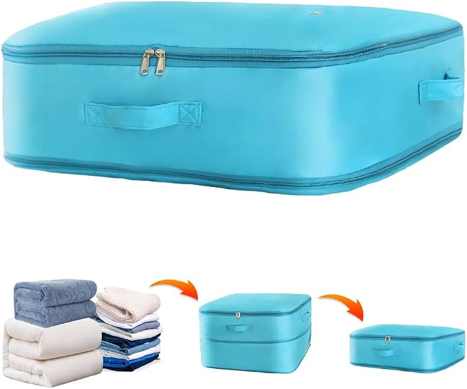 Space saver bag, for quilts, duvets or other fluffy clothing.Measures 21" L x by Unknown