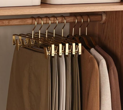 Premium Matte Gold Aluminum Pants Clip Hanger 10 Pack, Extra Smooth & Durable - Image 5