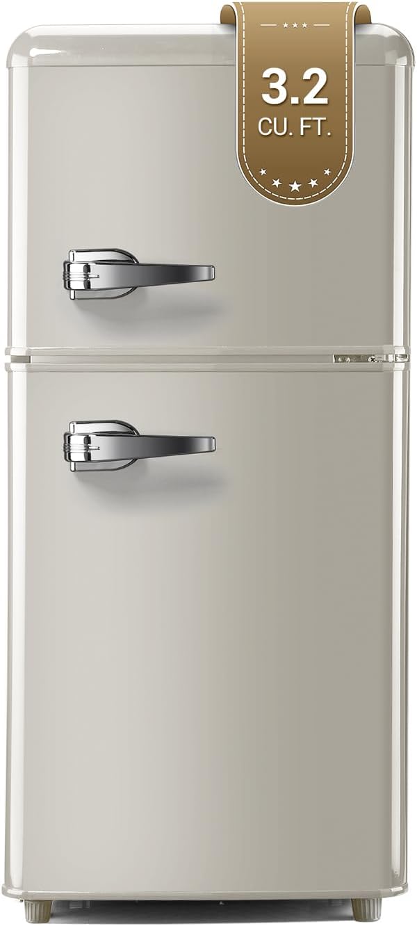 Retro Mini Fridge, 3.2 Cu. Ft. Small Refrigerator by Cleanthewayyouwant