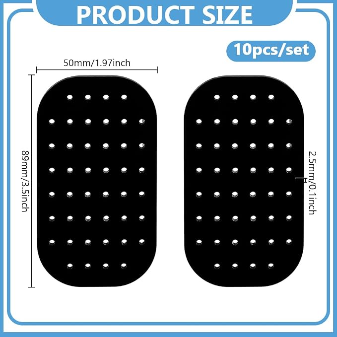 GOMAKERER 10 Pcs Acrylic Earing Display Cards, 44 Holes Black Acrylic Ear Stud - Image 2