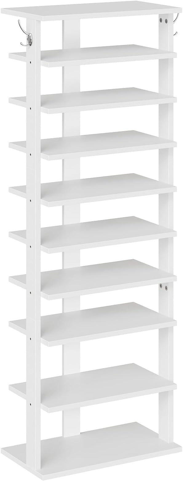 HOOBRO 10 Tiers Vertical Shoe Rack, Wooden Shoe Storage Organizer by HOOBRO