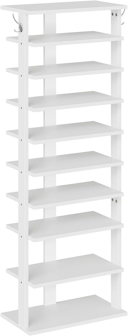 HOOBRO 10 Tiers Vertical Shoe Rack, Wooden Shoe Storage Organizer by HOOBRO