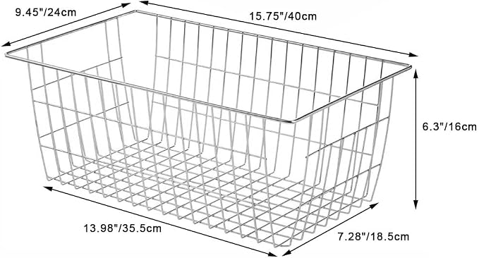 Freezer Wire Storage Baskets, Farmhouse Organizer Storage Bins Large Organizer - Image 9