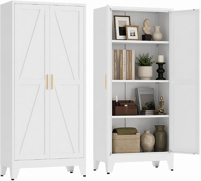 61"H Kitchen Pantry Storage Cabinet, Farmhouse Pantry Cabinet, Tree Doors by FIRMET