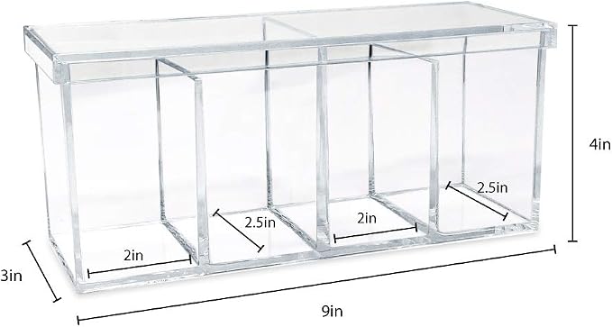 Isaac Jacobs 4-Compartment Clear Acrylic Organizer - Image 4