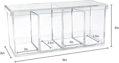 Isaac Jacobs 2-Pack 4-Compartment Clear Acrylic Organizers - Image 4