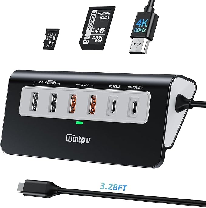 intpw USB C Hub, P9 PRO USB C Hub Multiport Adapter by intpw