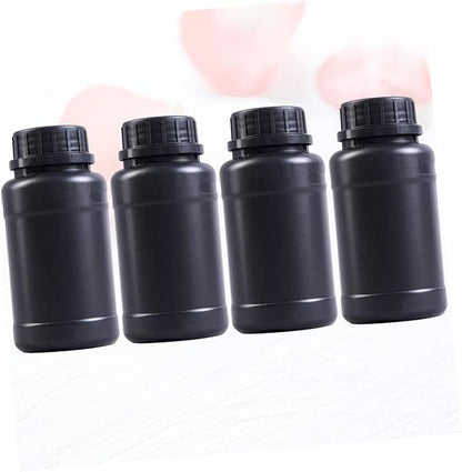 ULTECHNOVO 4pcs Black Plastic Storage Bottles Hdpe Light- Containers - Image 5