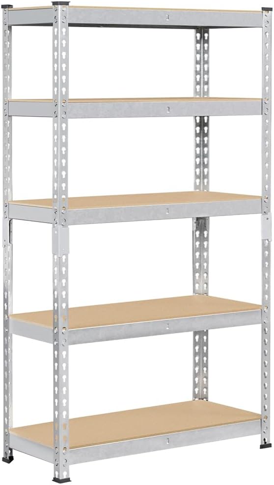 Topeakmart 5-Tier Utility Shelves, Metal Storage Shelves, Adjustable Shelving by Topeakmart