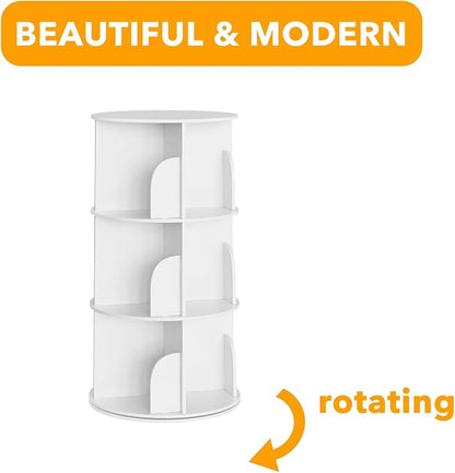 SpaceAid 3 Tier Rotating Bookshelf Tower, Spinning Bookcase Lazy Susan - Image 7