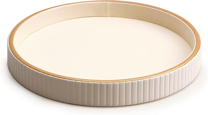 SANZIE Leather Tray Desktop Storage Organizer Premium Serving Tray Decorative by SANZIE