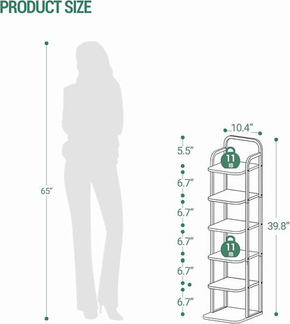Hzuaneri 6 Tiers Vertical Shoe Rack, Narrow Shoe Tower, Tall Shoes Shelf - Image 2