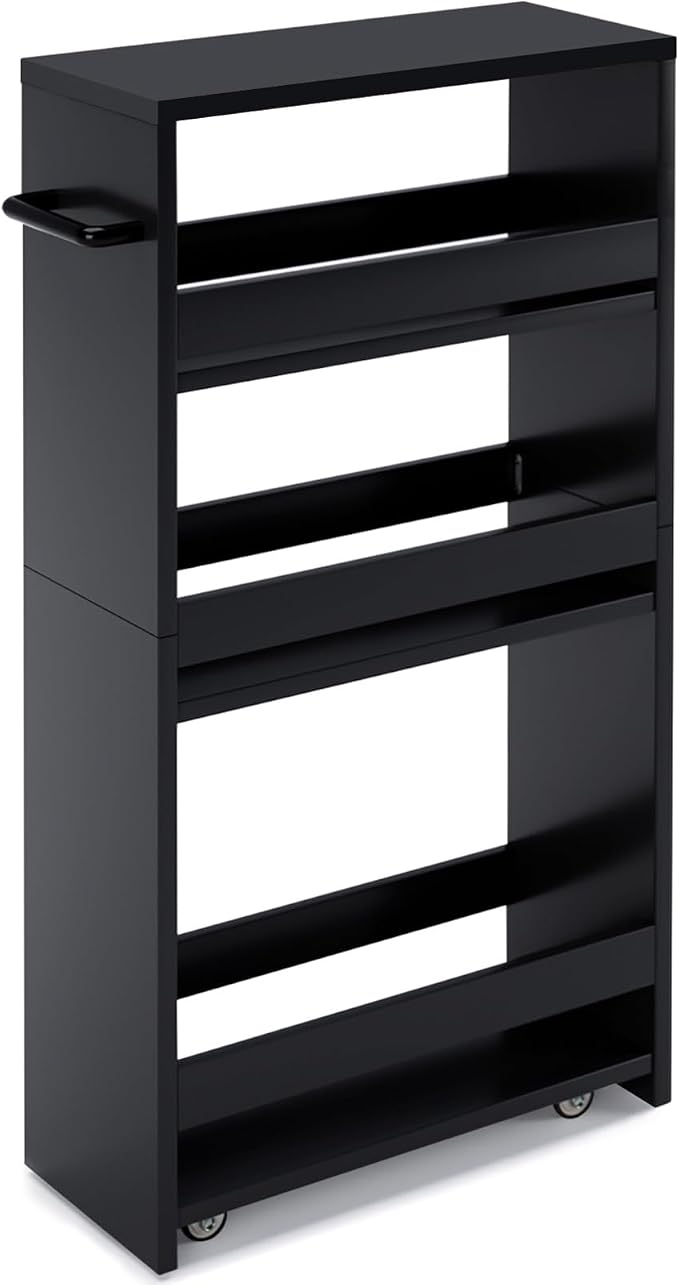 MARTY Slim Rolling Storage Cart 4-Tier Kitchen Cart by MARTY