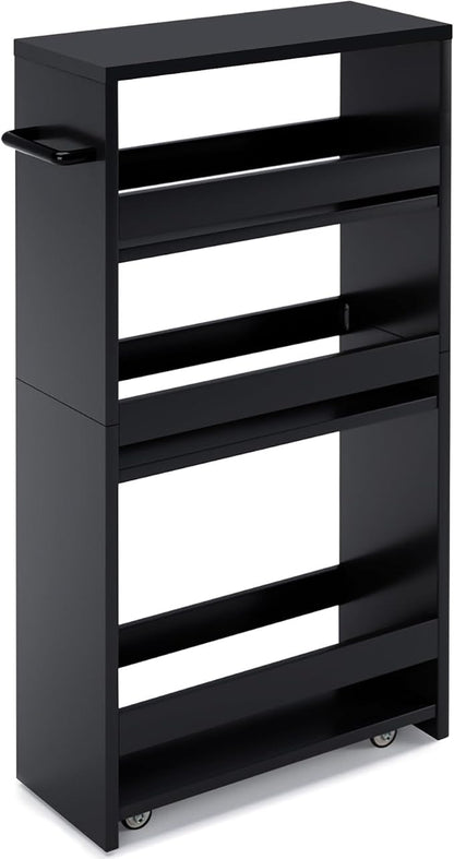 MARTY Slim Rolling Storage Cart 4-Tier Kitchen Cart by MARTY