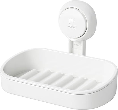 LEVERLOC Soap Dish Holder for Shower Suction Cup Wall Mounted Self Draining by LEVERLOC