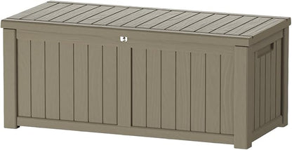 150 Gallon Outdoor Storage Box Patio Deck Box Waterproof, Resin Lockable by Decksplore%E2%80%94BuiltforOutdoor
