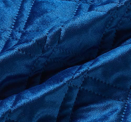 Brilliant Sunshine Blue Velvet Couch Sofa Armrest 5 Pockets Organizer, Slip - Image 5