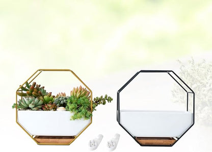 Hemoton Octagonal Geometric Wall Hanging Flower Pot Set - Image 8