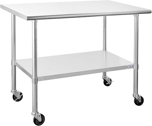 Hally Stainless Steel Table for Prep & Work 30 x 48 Inches by HallySinksTablesH