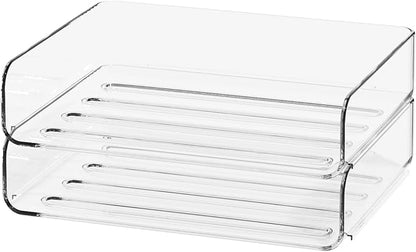 2-Tier Acrylic Paper Tray Organizer-Low-ProfileDesk File Sorter by Unknown
