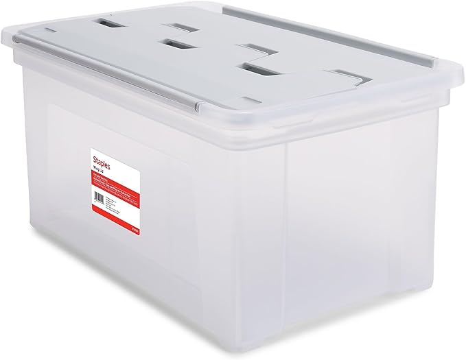 STAPLES Wing Lid File Totes, Letter Size by Staples
