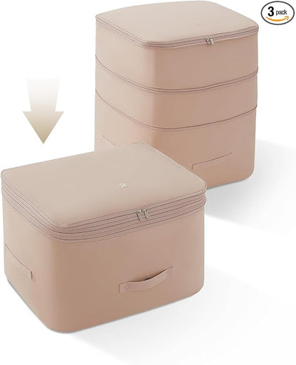 Eachy 3-Pack Comforter Storage Bag Blanket Storage Bags, 136L Compression by EACHY