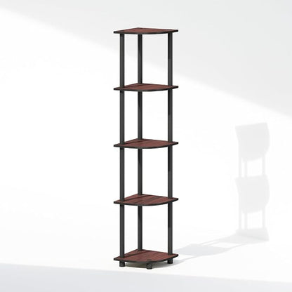 Furinno Turn-N-Tube Storage Shelves, 5-Tier Book Shelf, Corner Shelf, Toolless - Image 4