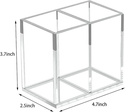 2pcs Makeup Brush Holder, Acrylic Clear Organizer - Image 6