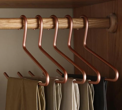 Premium Matte Gold Aluminum Pants Hanger 10 Pack, 13.7” Extra Smooth & Durable by WONQEXZ