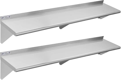Hally Stainless Steel Shelf Wall Mounted Metal Shelf Wall Shelf 12 x 60 NSF by HallySinksTablesH