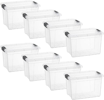 Superio Storage Bins with Lids- 8 Pack, 2.5 Qt Clear Boxes - Image 2