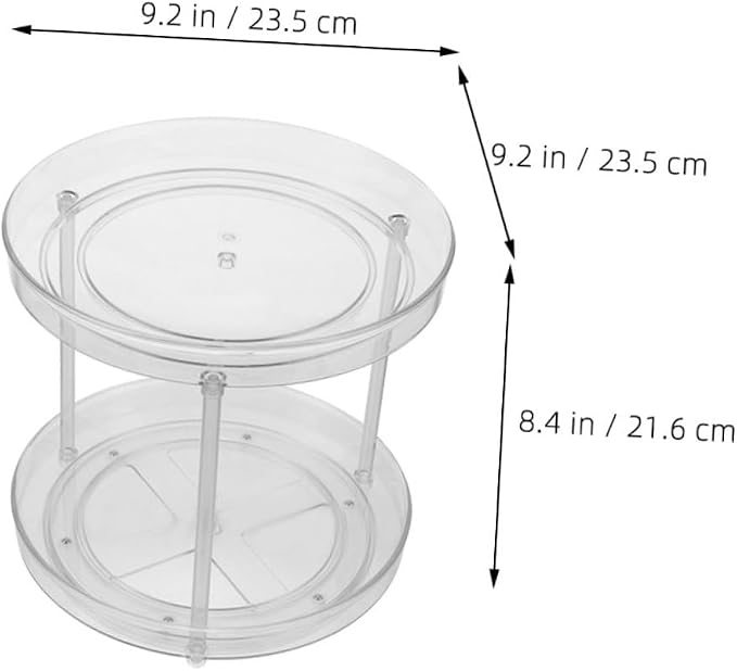2pcs Rotating Makeup Organizer Multifunctional Round Storage Rack - Image 2
