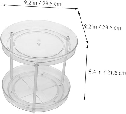 2pcs Rotating Makeup Organizer Multifunctional Round Storage Rack - Image 2