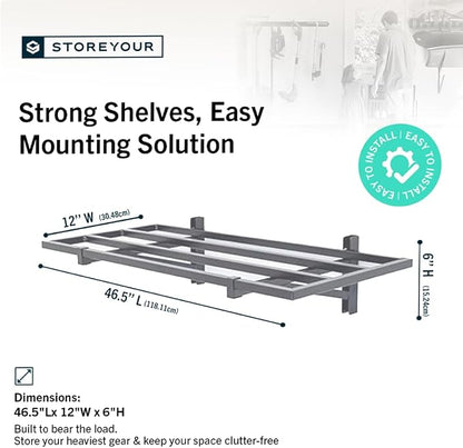 StoreYourBoard Heavy Duty Garage Shelf Wall Mount 1ft x 4ft – Wall-Mounted - Image 2